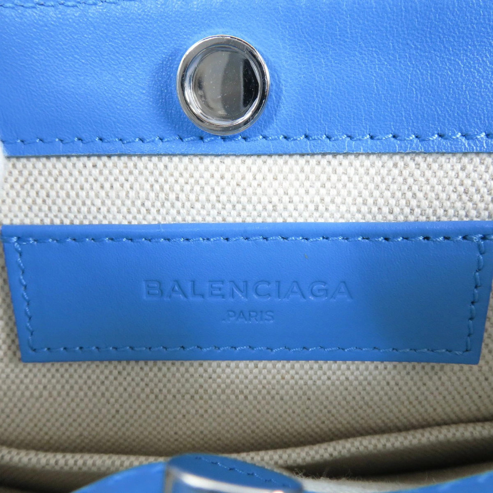 Balenciaga Navy Blue Pochette Shoulder Bag Canvas Leather - Picture 6 of 11